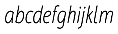 Cambridge Round Light Condensed Italic Font LOWERCASE