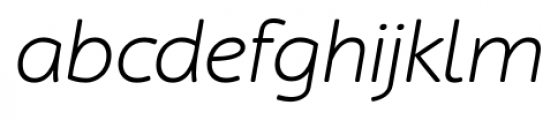 Cambridge Round Light Expanded Italic Font LOWERCASE