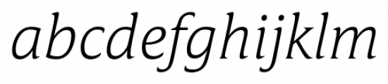 Campan ExtraLight Italic Font LOWERCASE