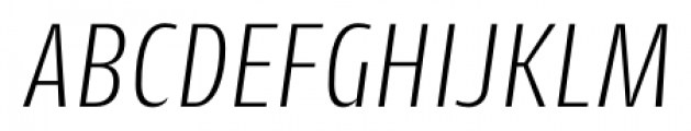 Cantiga Condensed ExtraLight Italic Font UPPERCASE