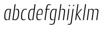 Cantiga Condensed ExtraLight Italic Font LOWERCASE