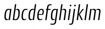 Cantiga Condensed Light Italic Font LOWERCASE