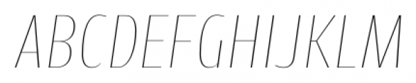 Cantiga Condensed Thin Italic Font UPPERCASE