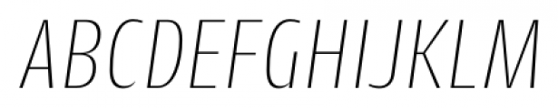 Cantiga Condensed UltraLight Italic Font UPPERCASE