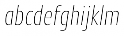 Cantiga Condensed UltraLight Italic Font LOWERCASE