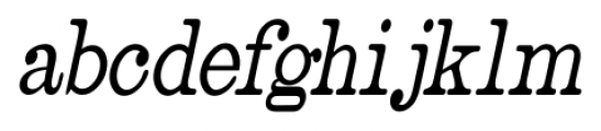Catalog Serif JNL Extra Condensed Oblique Font LOWERCASE