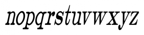 Catalog Serif JNL Ultra Condensed Oblique Font LOWERCASE