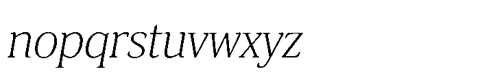 Cabot Condensed Light Italic Font LOWERCASE