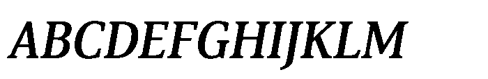 Cabot Condensed Medium Italic Font UPPERCASE