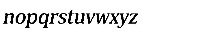Cabot Condensed Medium Italic Font LOWERCASE
