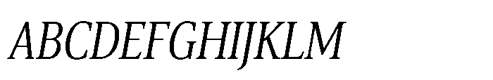 Cabot Ex Condensed Book Italic Font UPPERCASE