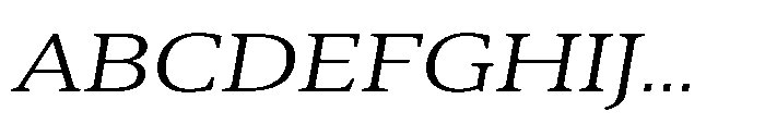 Cabot Ex Wide Book Italic Font UPPERCASE