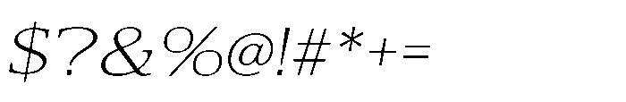 Cabot Ex Wide Light Italic Font OTHER CHARS