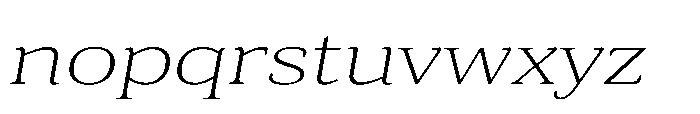 Cabot Ex Wide Light Italic Font LOWERCASE