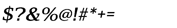 Cabot Expanded Medium Italic Font OTHER CHARS