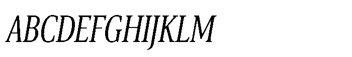 Cabot Ultra Condensed Book Italic Font UPPERCASE