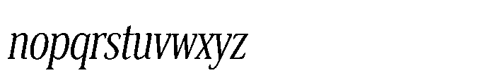 Cabot Ultra Condensed Book Italic Font LOWERCASE