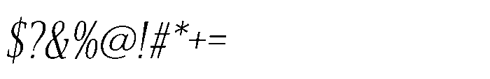 Cabot Ultra Condensed Light Italic Font OTHER CHARS