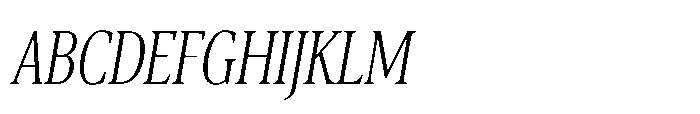 Cabot Ultra Condensed Light Italic Font UPPERCASE