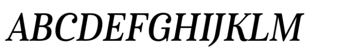 Cabrito Serif Condensed Demi Italic Font UPPERCASE