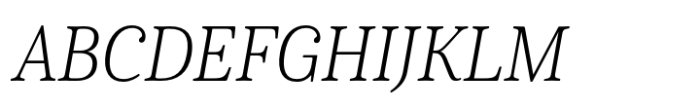 Cabrito Serif Condensed Light Italic Font UPPERCASE