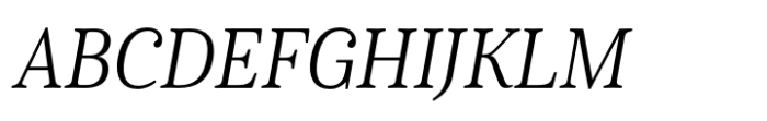 Cabrito Serif Condensed Regular Italic Font UPPERCASE