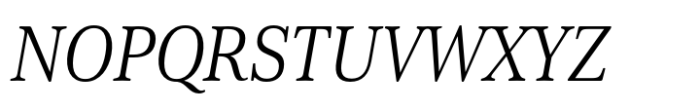 Cabrito Serif Condensed Regular Italic Font UPPERCASE