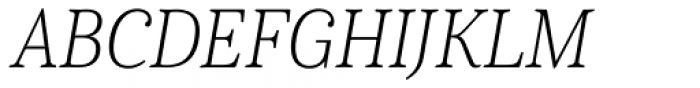 Cabrito Serif Condensed Thin Italic Font UPPERCASE