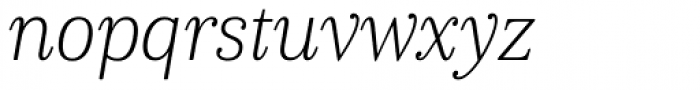 Cabrito Serif Condensed Thin Italic Font LOWERCASE