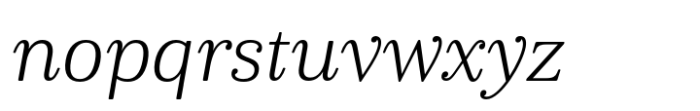 Cabrito Serif Extended Book Italic Font LOWERCASE