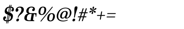 Cabrito Serif Extended Demi Italic Font OTHER CHARS