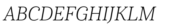Cabrito Serif Extended Light Italic Font UPPERCASE