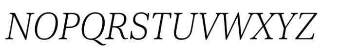 Cabrito Serif Extended Light Italic Font UPPERCASE