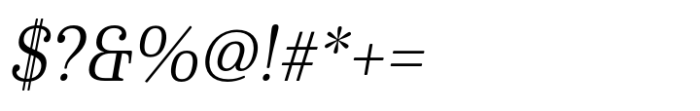 Cabrito Serif Extended Regular Italic Font OTHER CHARS