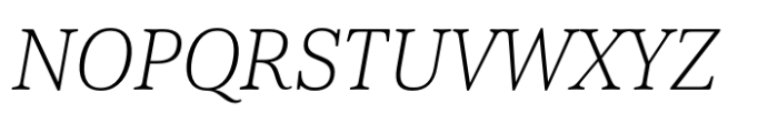 Cabrito Serif Extended Thin Italic Font UPPERCASE