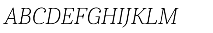 Cabrito Serif Norm Thin Italic Font UPPERCASE