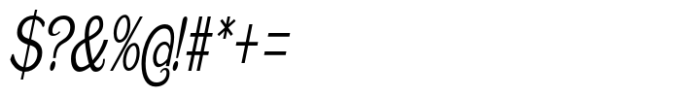 Caldstone Extra Light Condensed Italic Font OTHER CHARS
