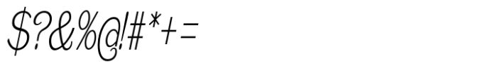 Caldstone Thin Condensed Italic Font OTHER CHARS