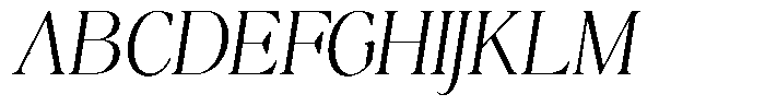 Calferia Condensed Italic Extra Light Italic Font UPPERCASE
