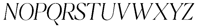 Calferia Condensed Italic Extra Light Italic Font UPPERCASE