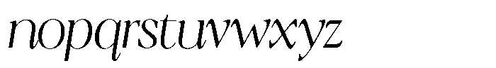 Calferia Condensed Italic Extra Light Italic Font LOWERCASE