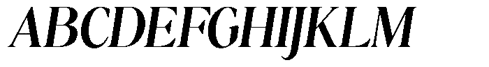 Calferia Condensed Italic Semi Bold Italic Font UPPERCASE