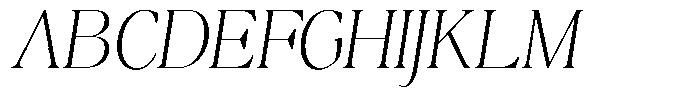 Calferia Condensed Italic Thin Italic Font UPPERCASE