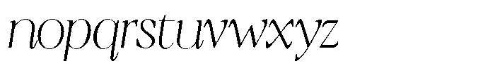 Calferia Condensed Italic Thin Italic Font LOWERCASE