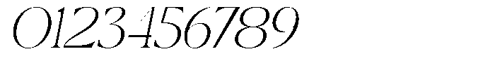 Calferia Thin Italic Font OTHER CHARS
