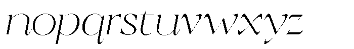 Calferia Thin Italic Font LOWERCASE