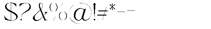 Calferia Thin Font OTHER CHARS