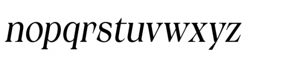 Calgera Condensed Oblique Contrast Font LOWERCASE