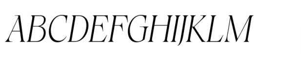 Calgera Extra Light Condensed Oblique Font UPPERCASE