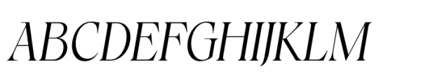 Calgera Light Condensed Oblique Font UPPERCASE